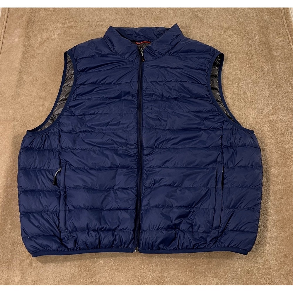 Hawke & Co Performance Duck Down Sport puffer vest mens 2XL Blue Packable EUC